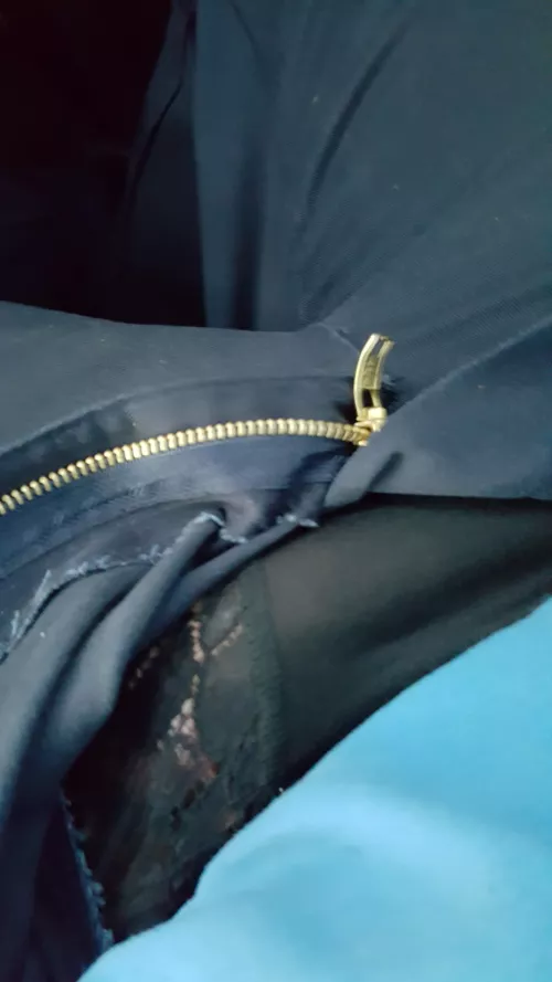 Lace panties under my workwear on site by PM_ME_HOT_CROSS_BUNS