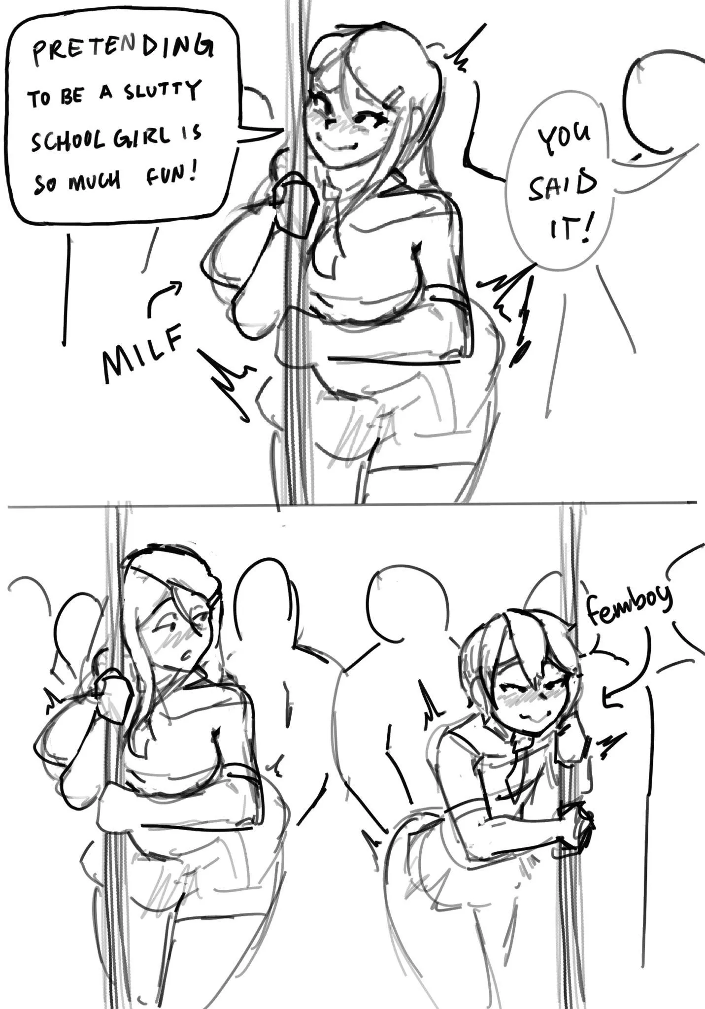 Oh no, I’m getting groped in the train, I swear I’m not hard at all~ posted by raid-that-ass