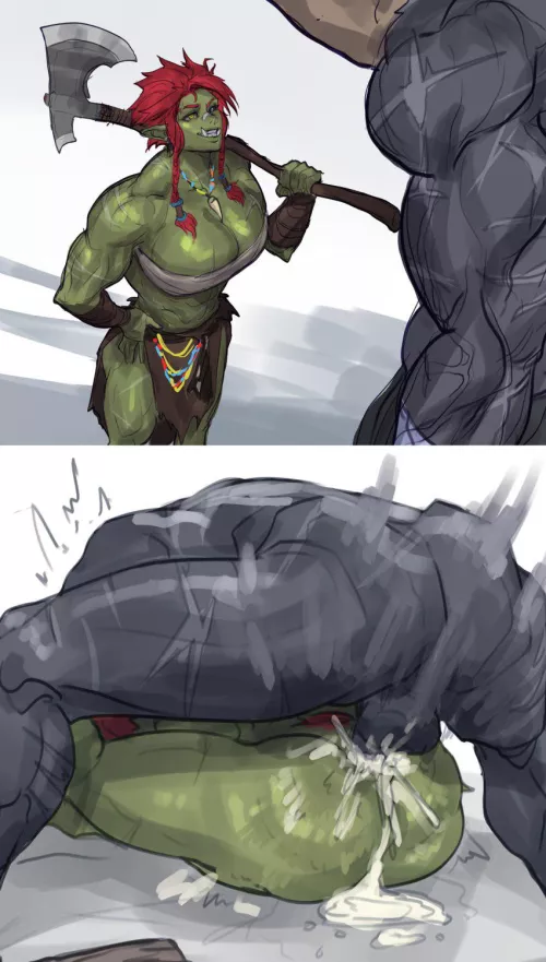 Orc woman dominated (Virgoart1509) by ILIKETALLWOMEN420