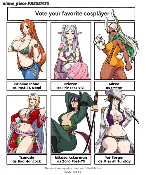 Presenting One Piece HOT ANIMEVERSE EDITION Cosplay Event 🎉 (Vote your favorite girl to WIN) 😍🔥👇 by une_piece