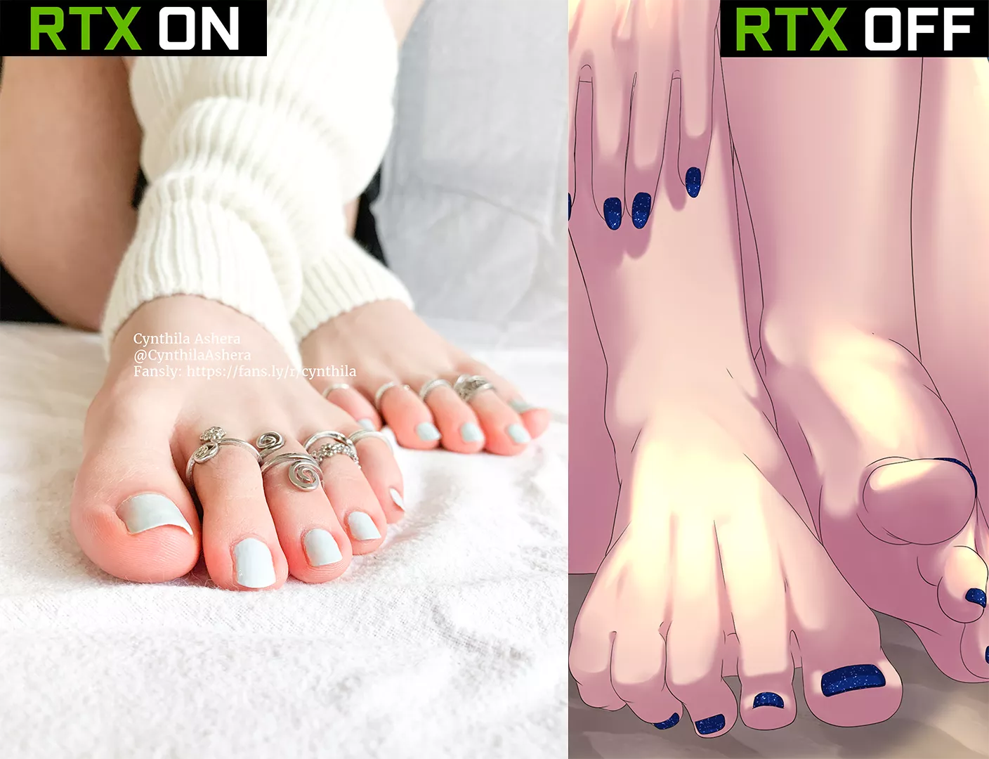 RTX On or Off? My irl feet vs my Vtuber feet ♥ posted by Ashera_Cynthila