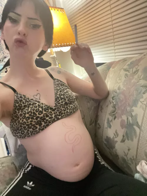 Wanna watch me smoke while your stroke your cock? by PregnancyfitsMe