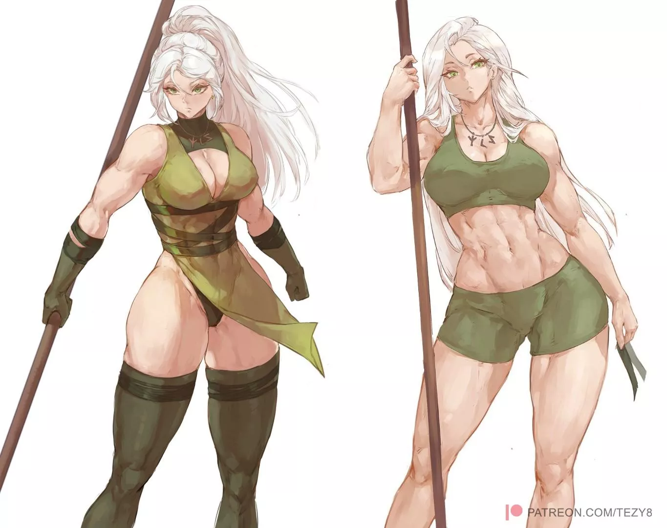 White-haired woman warrior [Original] posted by StarvingArtist2000