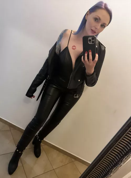 All leather everything for tonight by theinkedsiren1