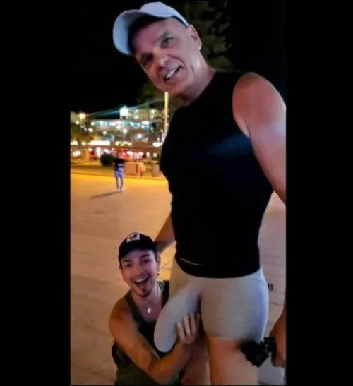 Boy adores my Obscene Bulge in a shopping mall by ObsceneBulge