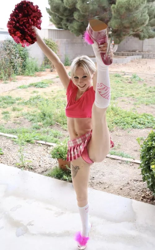 cheering in my newest mini skirt by pixiethenymph