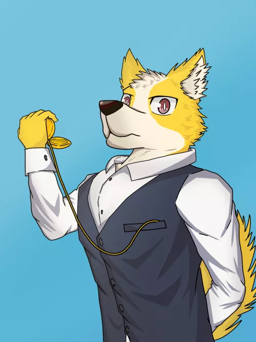 Dog butler (My first original art) by Voltagegaming64