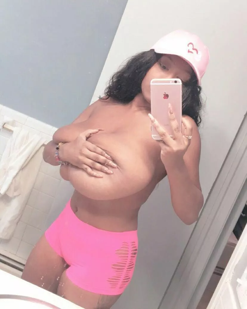 Holding up her cow tits 🍼🍼 posted by CumOnHerUdderss