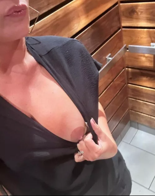 Just one boob in an elevator by Blonde_Marie2