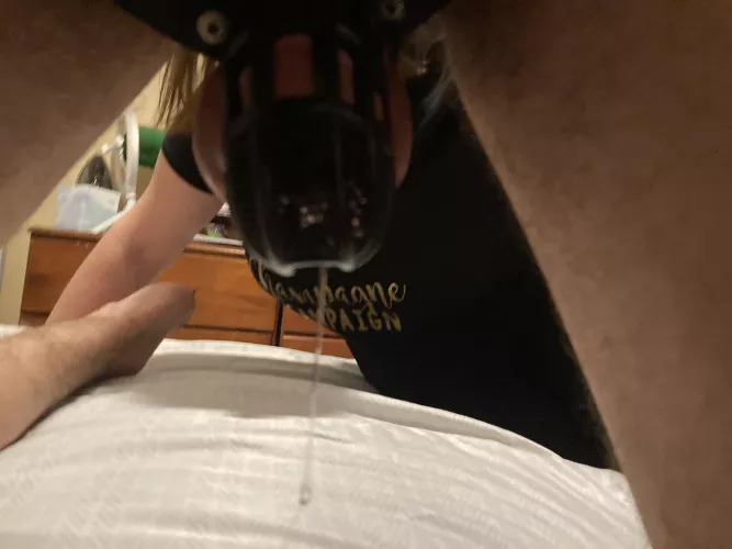 Locked and leaking while mistress teases me by ownedandondisplay