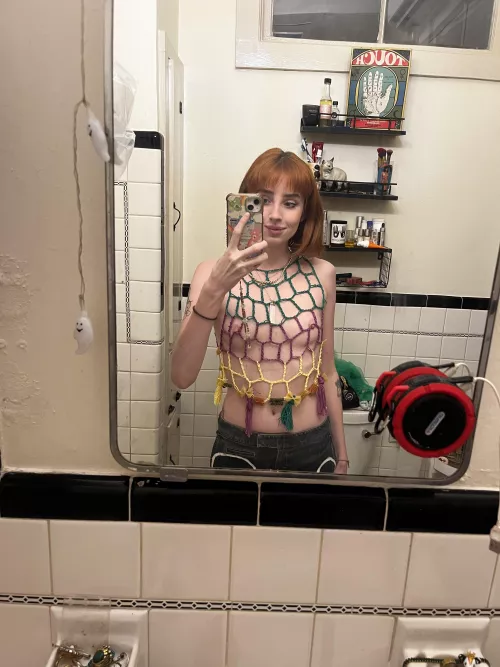 Made this top ready for Mardi Gras! What do you think by Nippy_Hippie