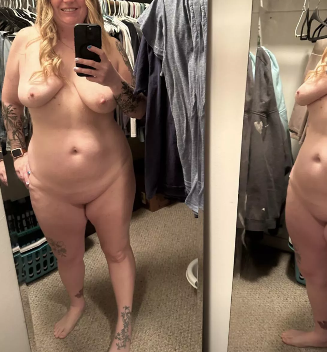 Mirror selfie times 2 posted by mygoodwetness