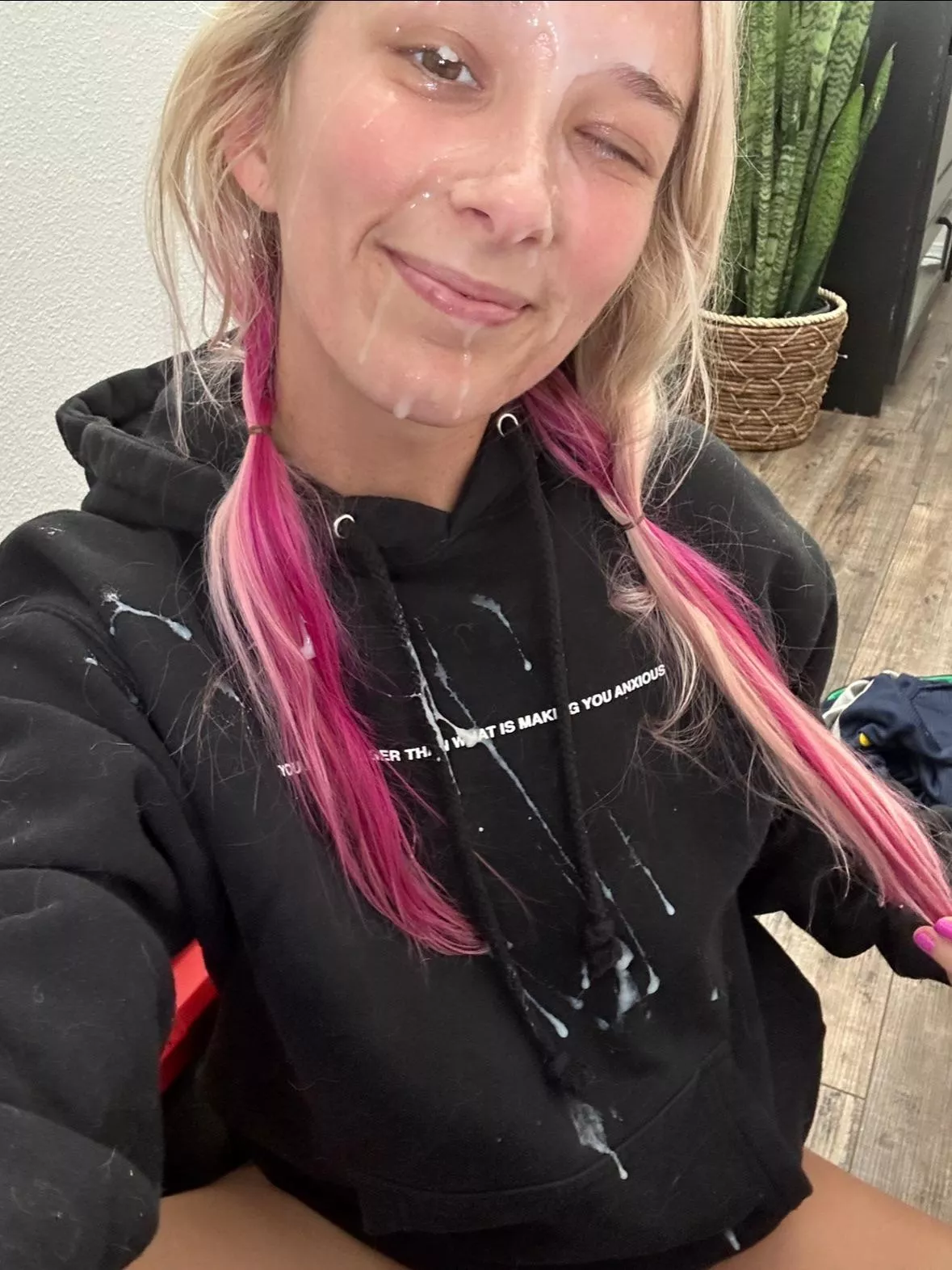 So glad I discovered this sub! I have so many pics to share but I’ll start with this one. He destroyed my fav hoodie 🤭 posted by CosmicStarlight