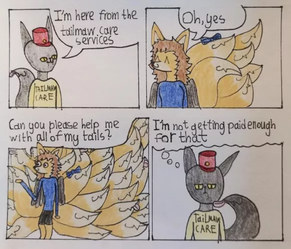 Tailmaw care services (Art by me, Kitsune character belongs to burn_the_kitsune on furaffinity) by MrMoor2007