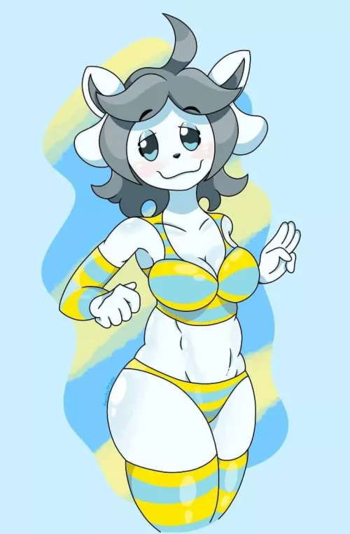 [Temmie wearing some normal clothing] by DripJ6969