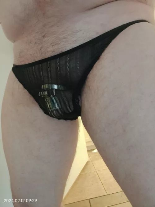 Tight Black panties and locked for 155 days so far by Sengira_123