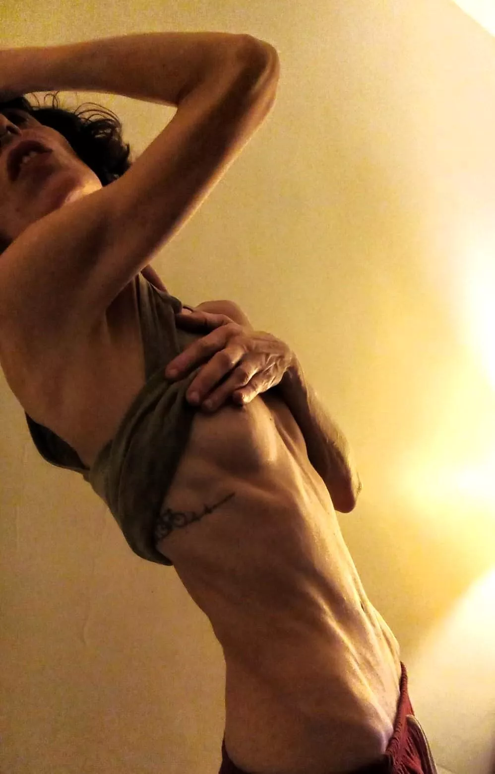 After exercising my abs are noticeable, but my bones are always there. posted by Tonialov