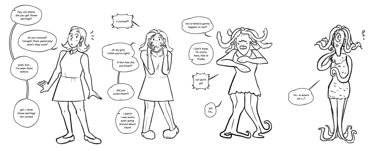 cute & cursed earrings (celia tf) by paradiseplumsyrup