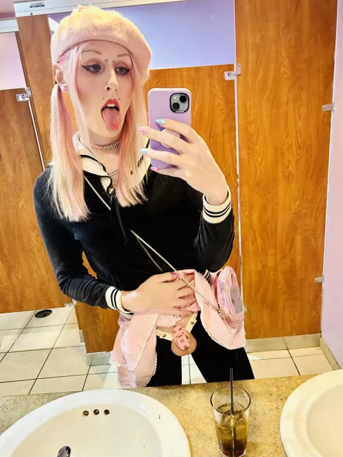 I can’t believe I keep ending up at bars locked in chastity and dressed like a girl! At least I get lots of compliments and drinks from dominant men~ by Luci_Belle