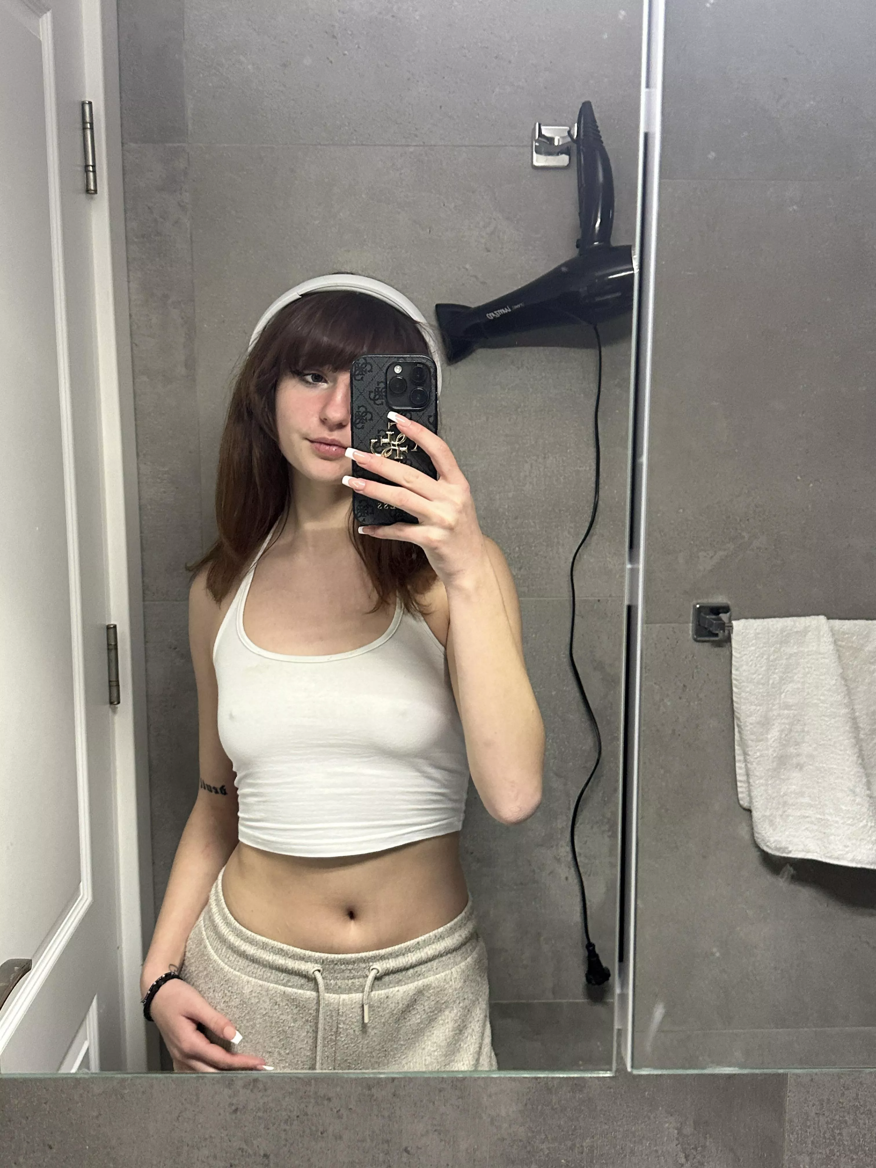 I hate wearing bras under my croptop posted by j1george