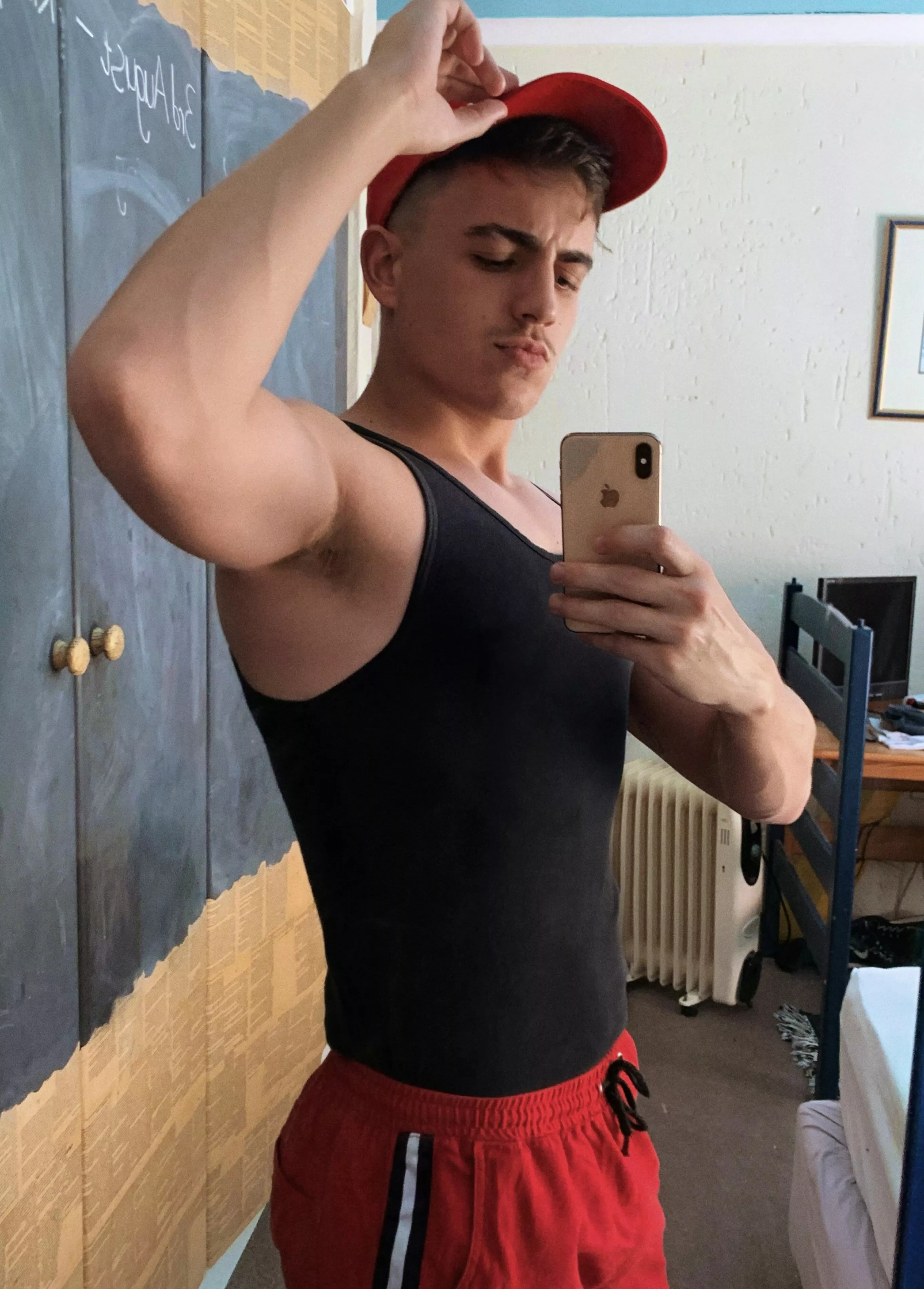 Is it dumb that I felt cute in my red shorts and cap today?😂 posted by Rabbit_Flux