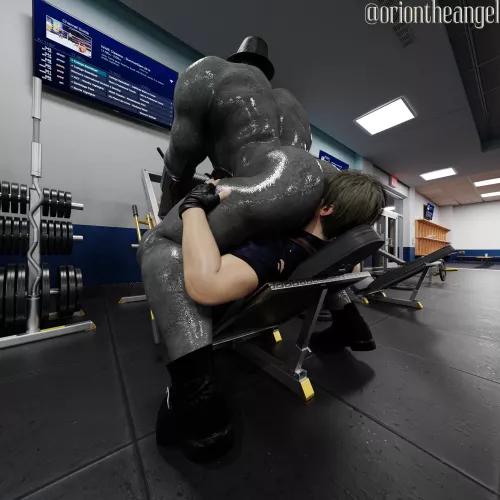 Leon’s leg day motivation (twitter: oriontheangel) by Therarrtist