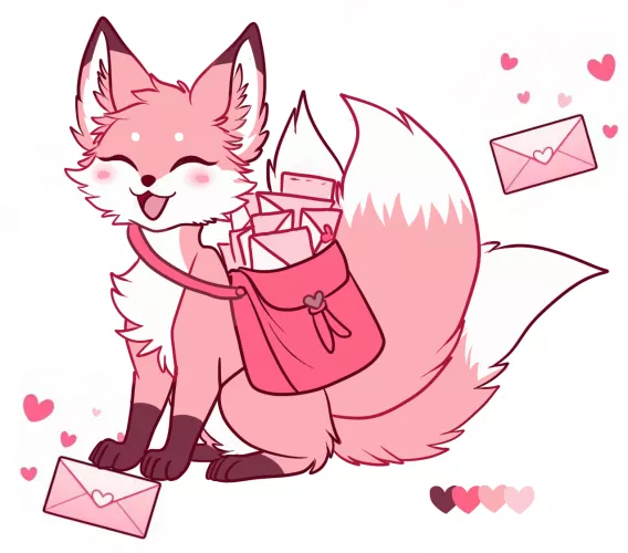 Love Letter Kitsune - Adoptable (Art & Design by Me!) by Glittering-Amount-68