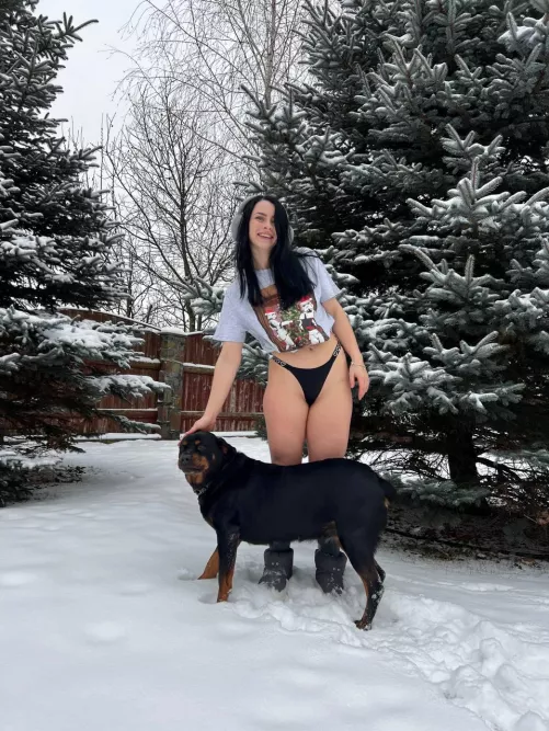 only T-shirt and my puppy by EasternAd78203