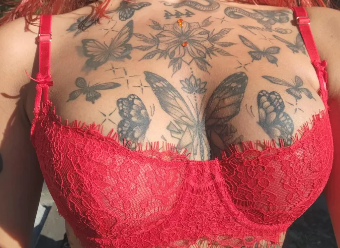 Putting some tan in my tatted tits - idc what my neighbors would say.. by tattedgirlxo