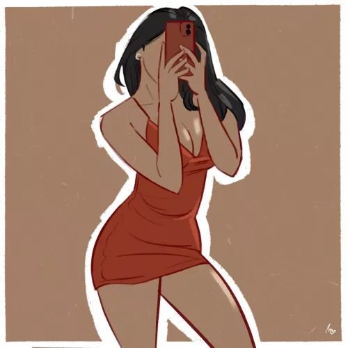 Sexy in red - Art by me by EroticRex