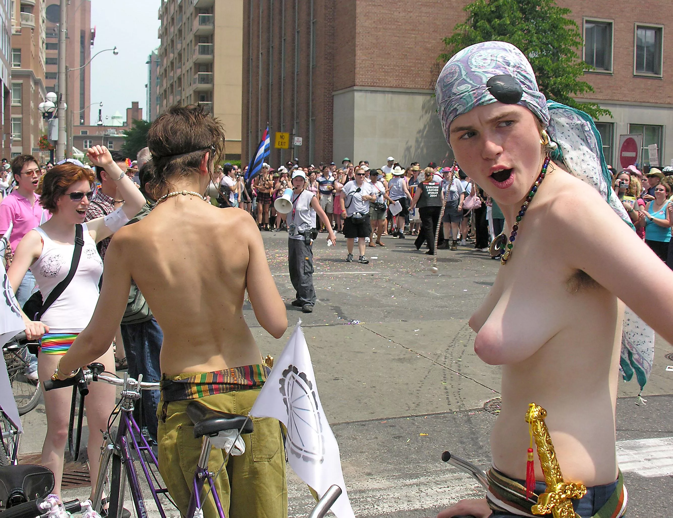Some demonstration in Canada nice sideboobs posted by NefariousnessJaded87