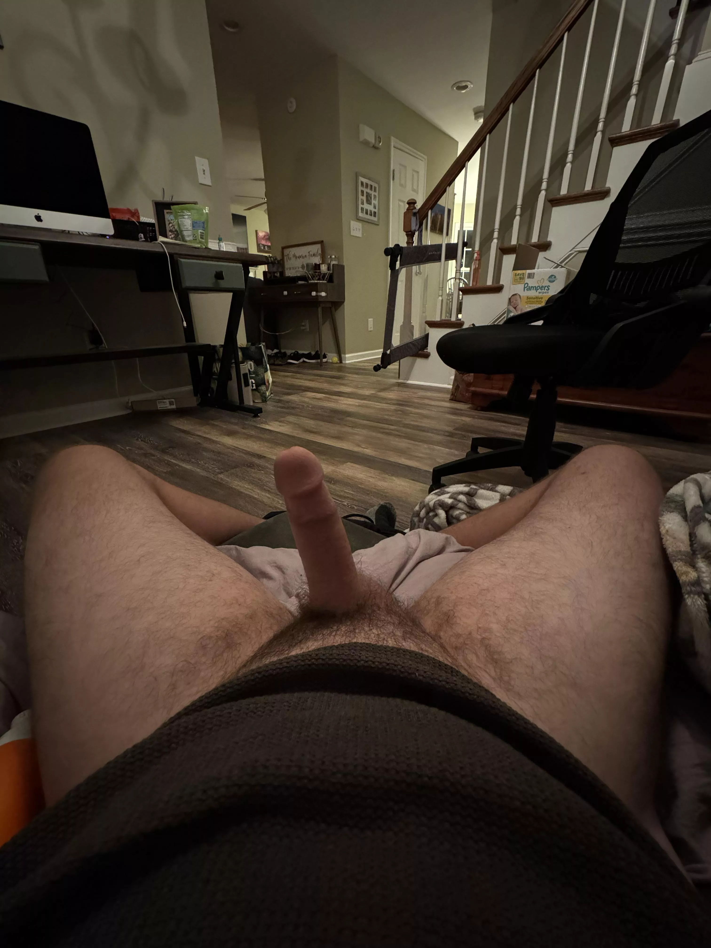 You walk downstairs and find me sitting with my hard cock, what happens next? posted by ErotikEros1