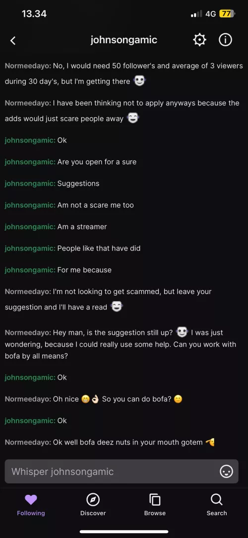 About to lose a fake follower, but gotem 🙂 by klabio