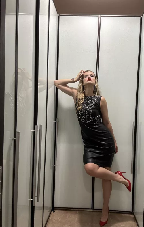 Black leather with a little red by Miss-Galyana