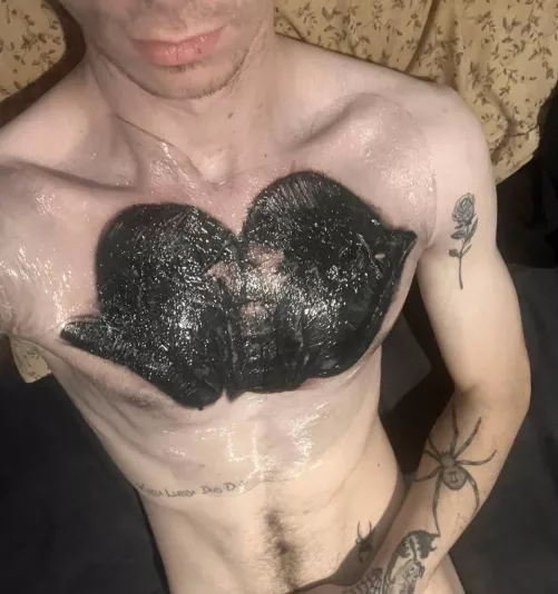 Definitely my biggest tattoo to date (still wrapped up) Ramshead by Acrobatic-Bake2084