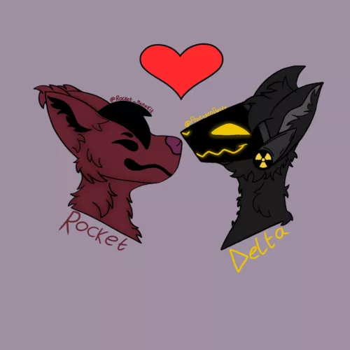 Drawing of me and my partner Delta (art by me) by Rocket_Manokit
