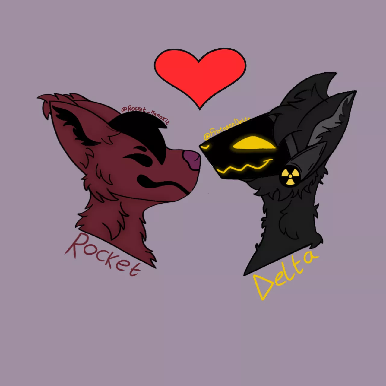 Drawing of me and my partner Delta (art by me) posted by Rocket_Manokit