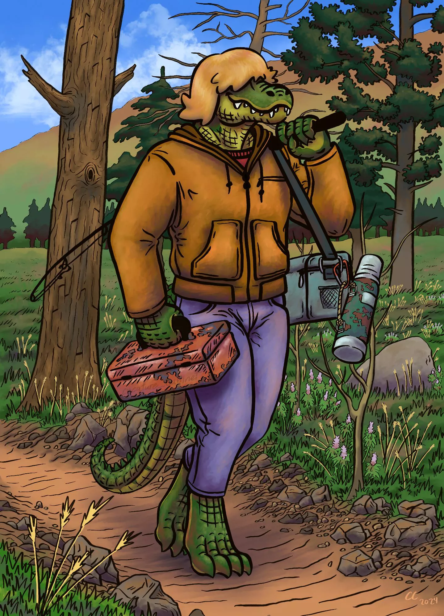 Fishing Trip (art and character by me) posted by creature_cabinet