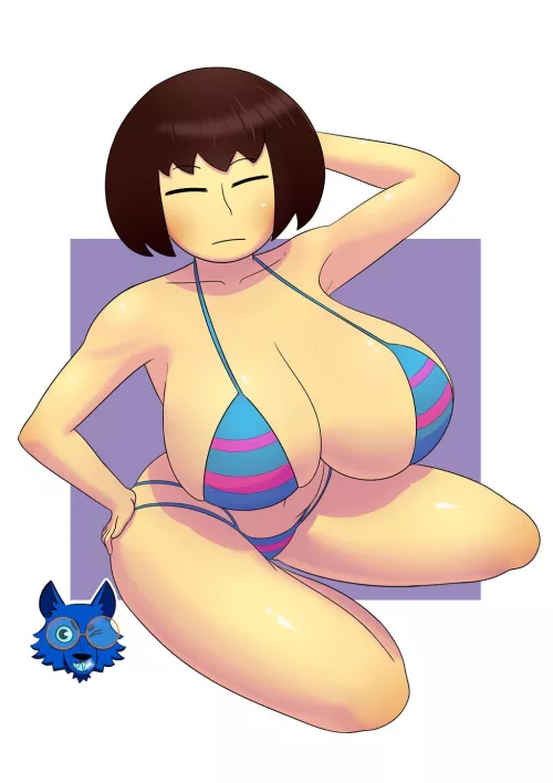 [Frisk in a bikini] by DripJ420420