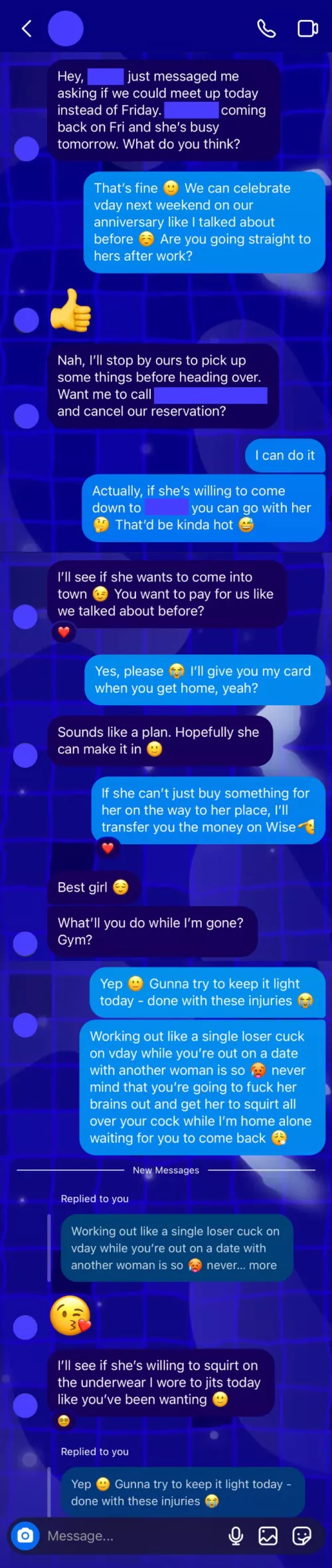 Just got cucked on VDay 🫠 Looks like she will be having dinner with him on what was supposed to be our reservation. Hope they go crazy with the bill🤞🏻😮‍💨 by queaninthecorner