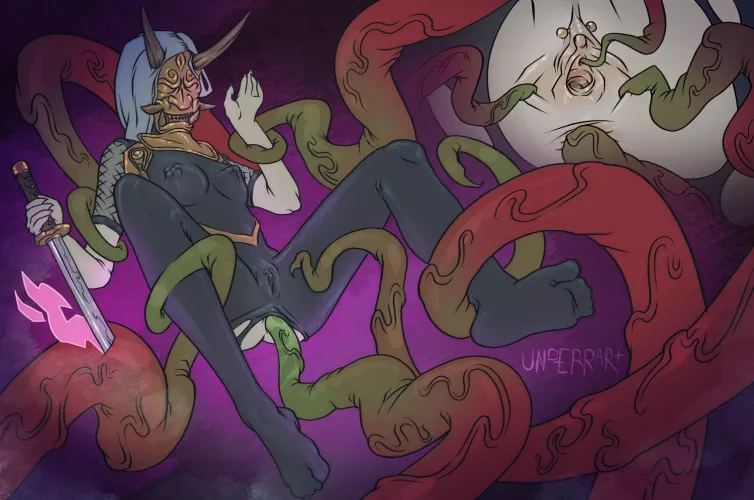 [OC] Ninja battling and losing against tentacles (underrart) by Underrart