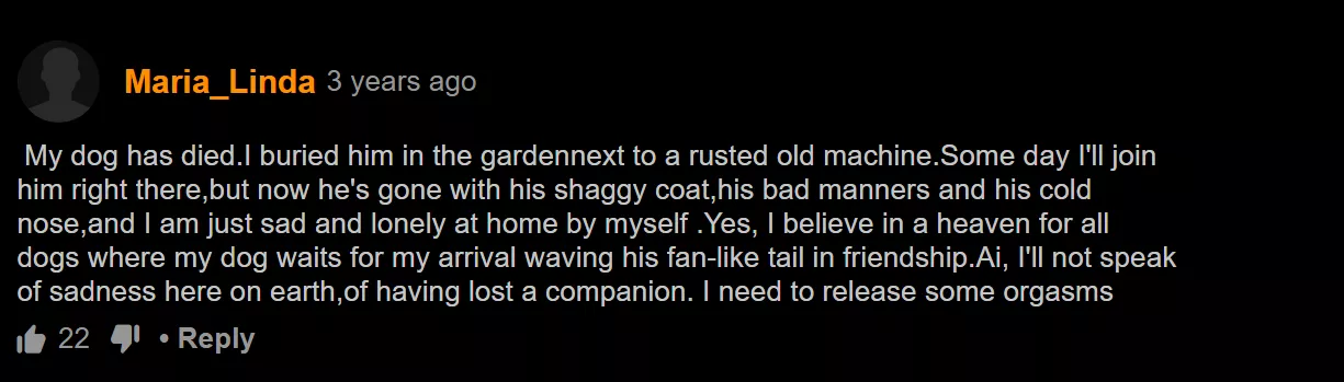 This guy venting about his dead dog posted by Competitive-Arm-9359