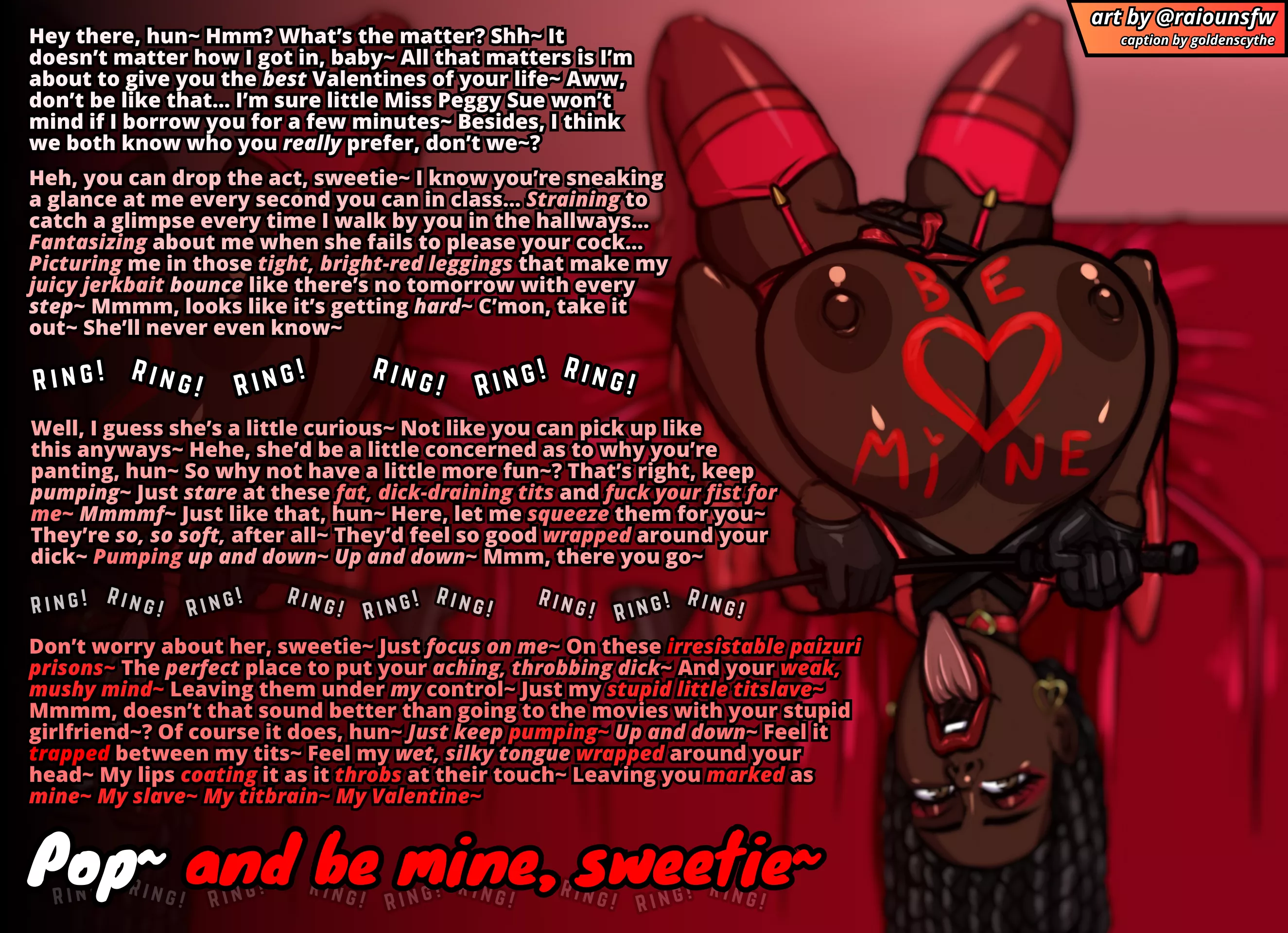 Valentine's Day Surprise~ [Reverse NTR] [Cheating] [Seduction] [Valentine's Day] [Brainwashing?] [Dubcon] Art by @raiounsfw posted by GoldenScythes