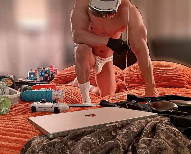 (27) Bro nothin but jock and socks in the VisionPro by musclflex