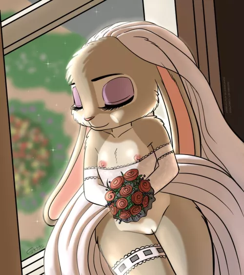 Bunny bride. (Art by Furnut) by TenderPaw64