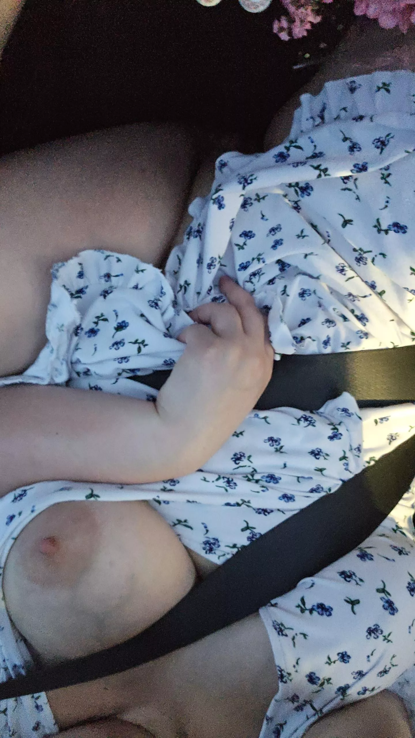 Driving and almost flashing you=🥰😊😉 posted by Delicious-pain233