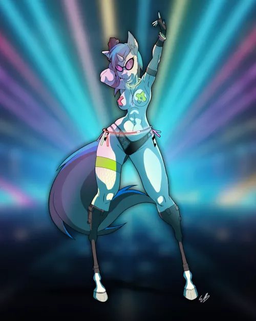 Hottest rave DJ in Equestria (Art by me) by Commercial_Steak_87