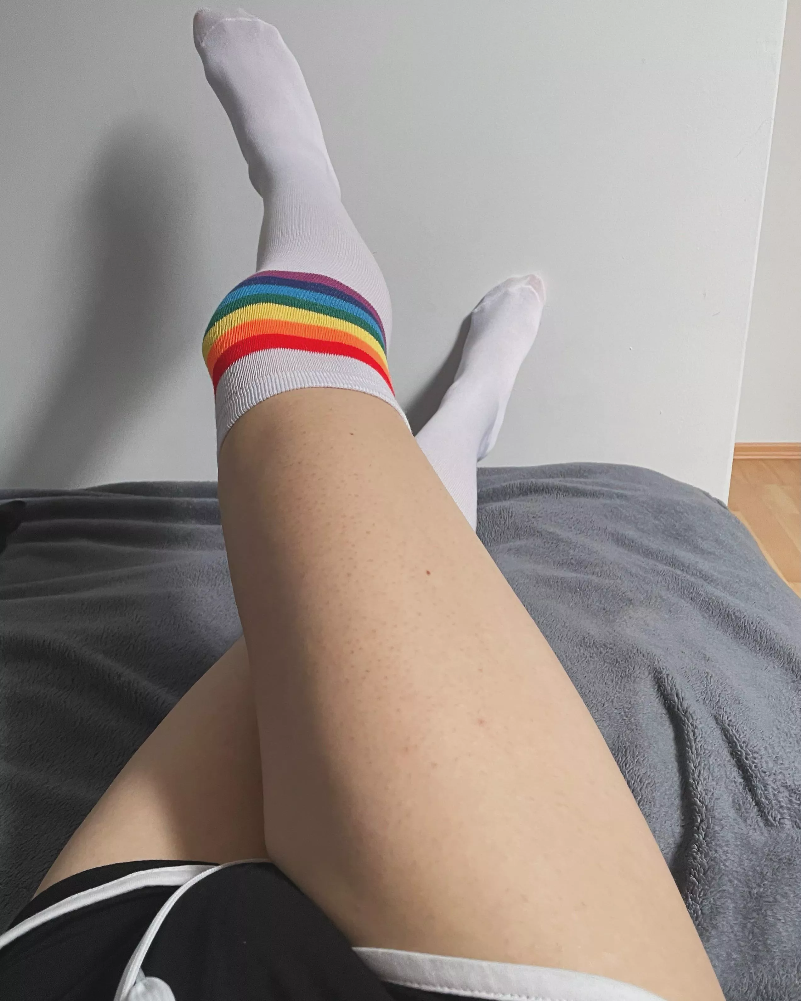 Is rainbow thigh highs means I’m gay >_< ? posted by Femsobi