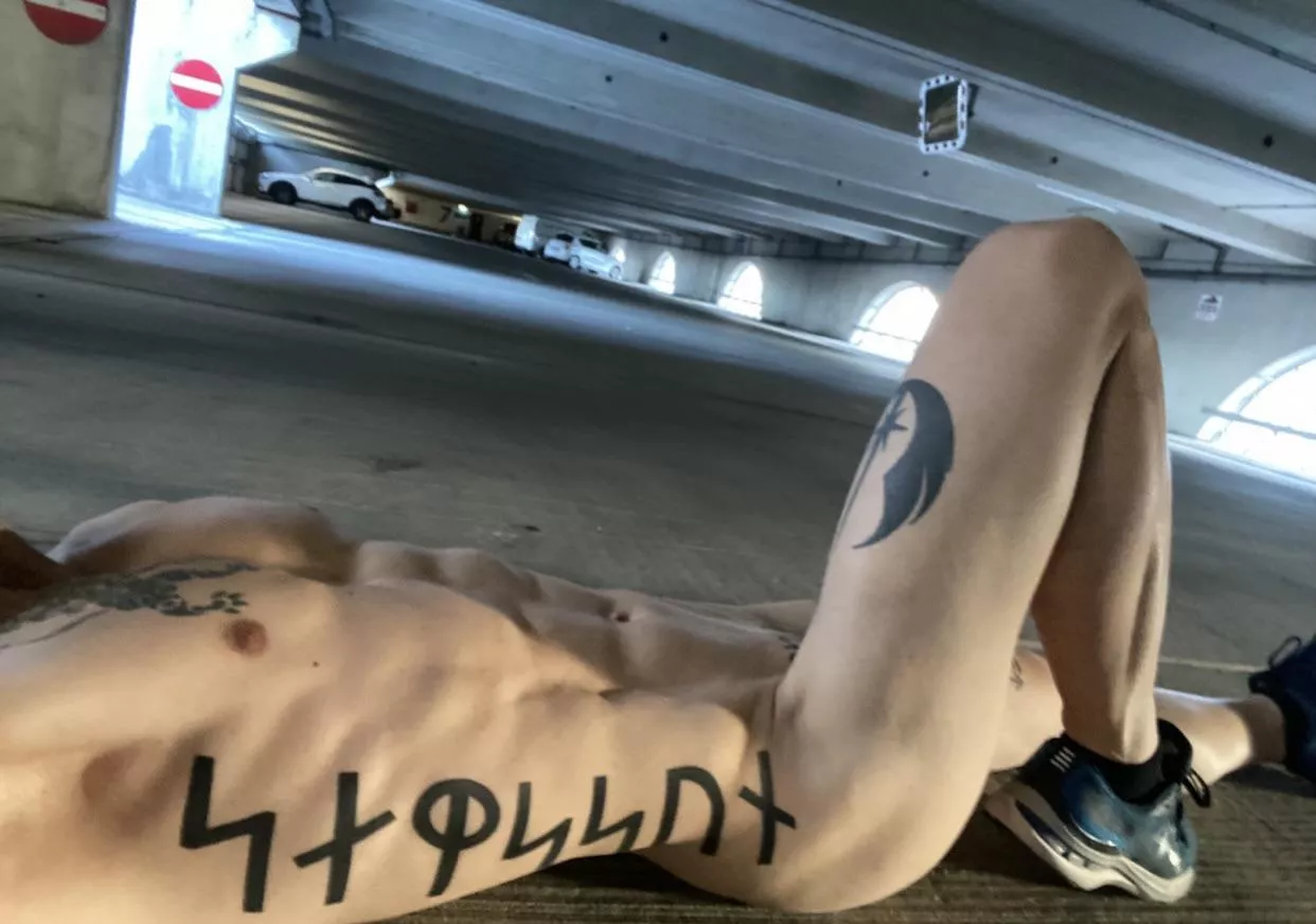 Naked in parking garage posted by amazingdane85