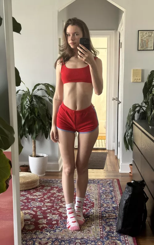 Red for yoga class today by RealAliaBlack